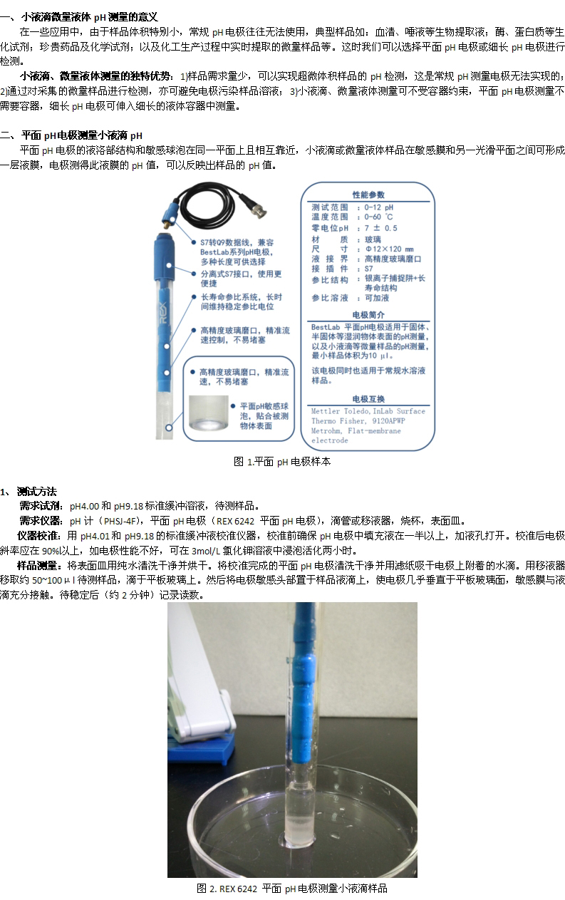 平面電極檢測小液滴樣品的pH方法有哪些(圖1) 平面電極檢測小液滴樣品的pH方法有哪些(圖1)